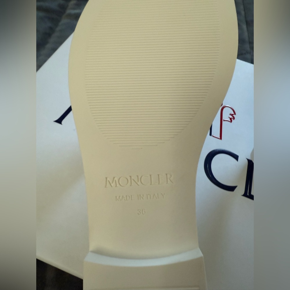 Moncler Women's White Slide Sandals - Picture 3 of 4